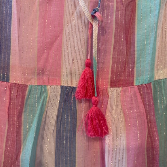 J.Crew Factory ruffle shimmer beach dress with tassel tie Size Medium NWT - Picture 7 of 8